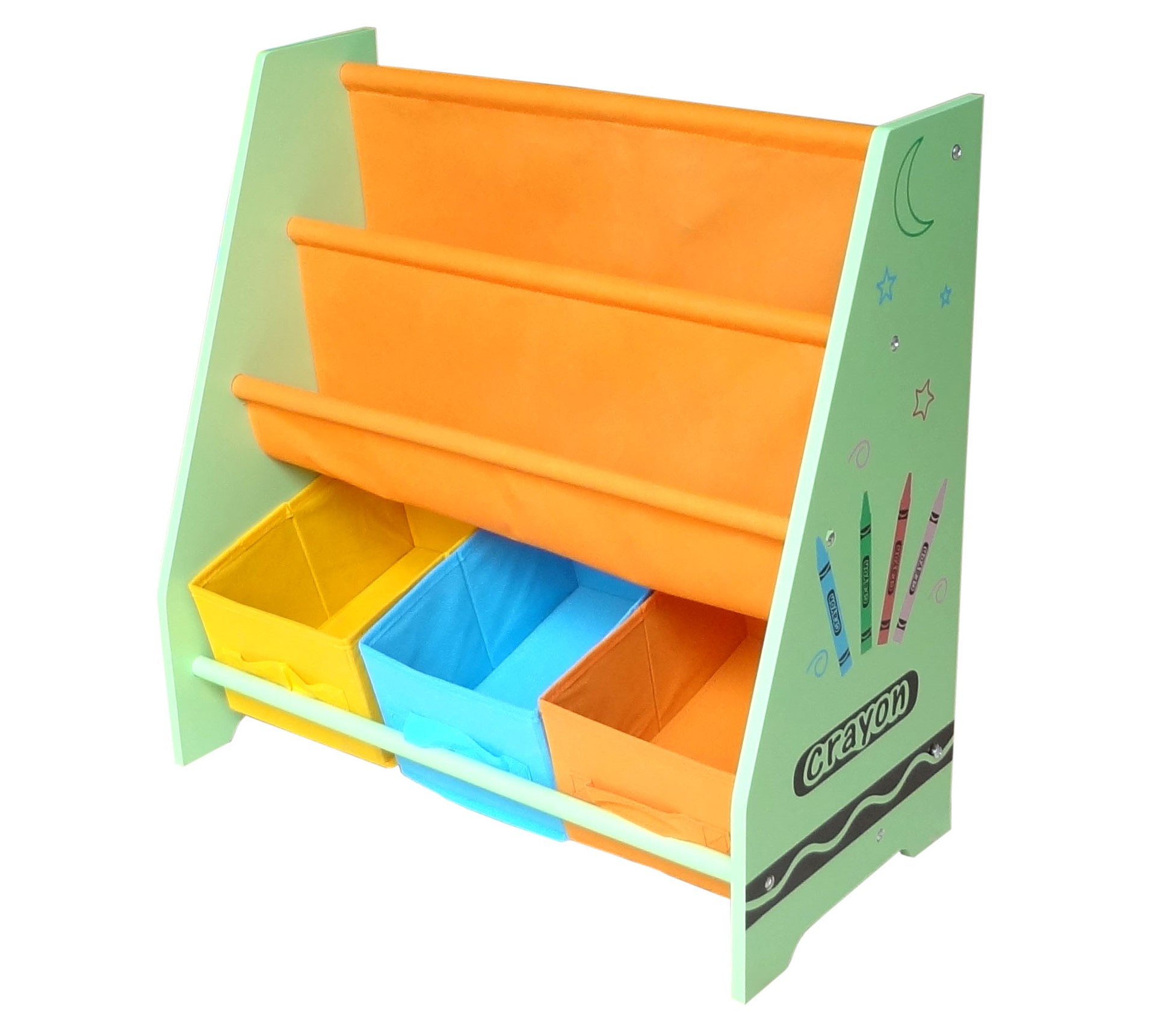 Kiddi Style Crayon Themed Sling Bookshelf Green Kiddy Products