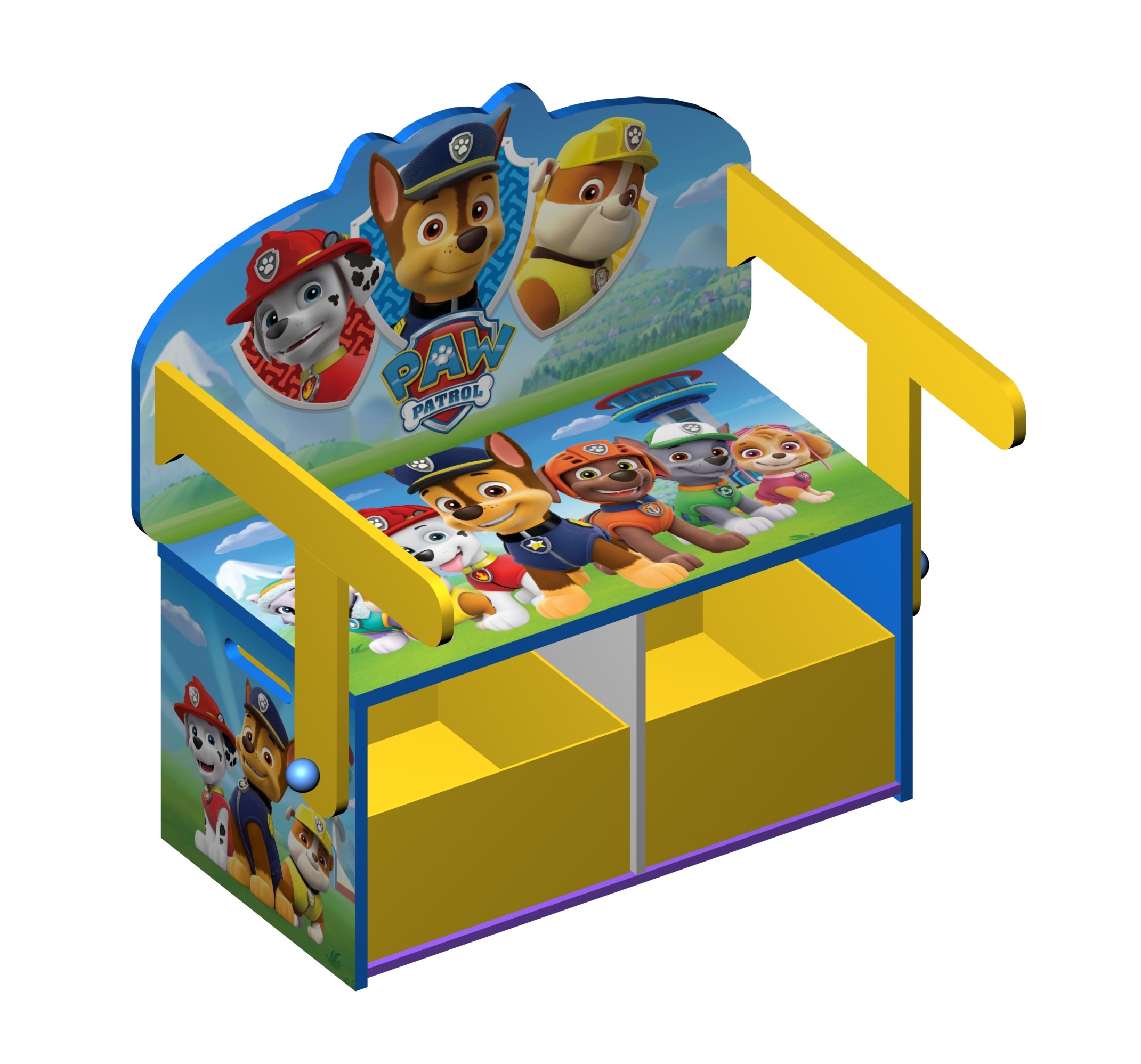 paw patrol convertible toy box  bench  table  chair